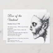 Invitation Zombie Apocalypse Halloween Undead Party Alert (Devant / Derrière)