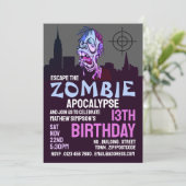 Invitation Zombie Apocalypse Thème Escape Room Anniversaire (Debout devant)