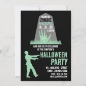 Invitation Zombie Apocalypse Thème Escape Room Halloween (Devant)