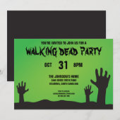 Invitation Zombie Arms Halloween (Devant / Derrière)