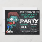 Invitation Zombie Boy Halloween Costume Anniversaire Invitati (Devant)