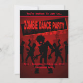 Invitation Zombie Dance Party Noir & Orange (Devant)