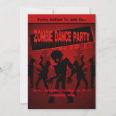 Invitation Zombie Dance Party Orange (Devant)