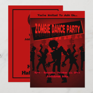 Invitation Zombie Dance Party Orange
