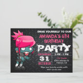Invitation Zombie Fille Halloween Costume Anniversaire Invita (Debout devant)