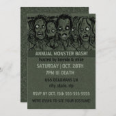 Invitation Zombie Halloween (Devant / Derrière)