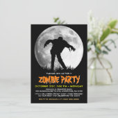 Invitation Zombie lève la Pleine lune du parti Apocalypse Hal (Debout devant)