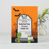 Invitation Zombie moderne Horreur thème 60e anniversaire fête (Debout devant)