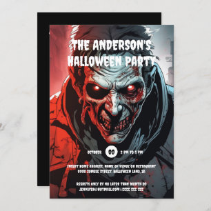 Invitation Zombie monstre halloween fête d'anniversaire adult