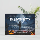 Invitation Zombie Pleine lune main Déplaisante Halloween (Debout devant)