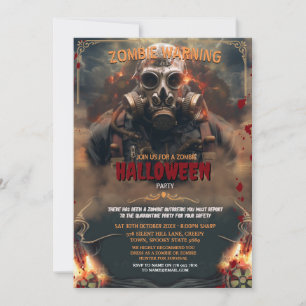 Invitation Zombie Radioactive guerre biologique Halloween
