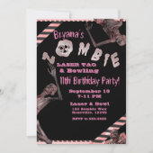Invitation Zombie Rose & Black Girls Anniversaire Fête (Devant)