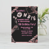 Invitation Zombie Rose & Black Girls Anniversaire Fête (Debout devant)