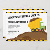 Invitation Zone de construction de camions et de cheminées An (Devant / Derrière)