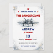 Invitation Zone de danger à l'aquarelle F117 Chasseur à réact (Devant)