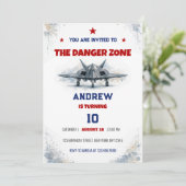 Invitation Zone de danger à l'aquarelle F117 Chasseur à réact (Debout devant)
