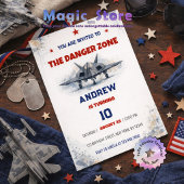 Invitation Zone de danger à l'aquarelle F117 Chasseur à réact