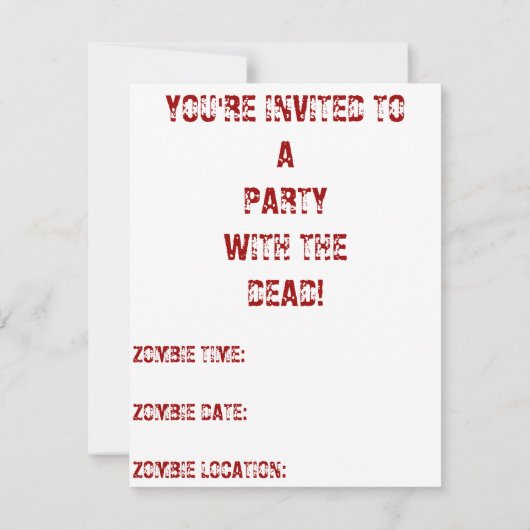 INVITATION ZONE ZOMBIE (Dos)