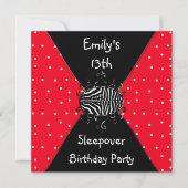 Invitation Zones blanches rouges 13e anniversaire (Devant)