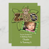 Invitation Zoo animal fête d'anniversaire (Devant / Derrière)