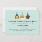 Invitation Zoo anniversaire avec lions, tigres, ours Invitati (Devant)