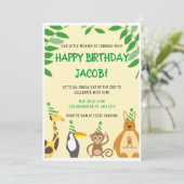 Invitation Zoo Anniversaire de enfant à thème (Debout devant)