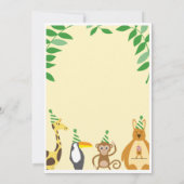 Invitation Zoo Anniversaire de enfant à thème (Dos)
