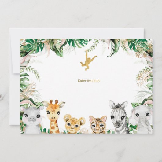 Invitation Zoo combiné Wild One et Three 1er 3e anniversaire (Dos)