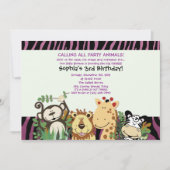 Invitation ZOO CREW 5x7 Tendance Zebra Stripe Jungle Party (Devant)