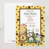 Invitation ZOO CREW Jungle Baby shower Safari 5x7 (Devant / Derrière)