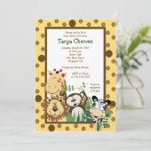 Invitation ZOO CREW Jungle Baby shower Safari 5x7 (Debout devant)