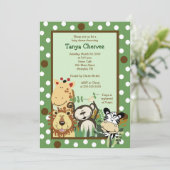 Invitation ZOO CREW Jungle Baby shower Safari 5x7 (Debout devant)