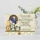 Invitation Zoo Crew Jungle *PHOTO* Anniversaire - TAN (Debout devant)