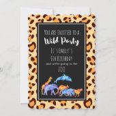 Invitation Zoo d'animaux sauvages Anniversaire sur Empreinte (Devant)