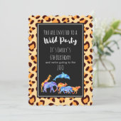 Invitation Zoo d'animaux sauvages Anniversaire sur Empreinte (Debout devant)
