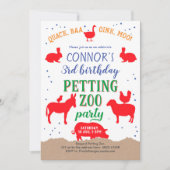 Invitation Zoo de mouture, Garçon, Banyard Farm Animal Annive (Devant)