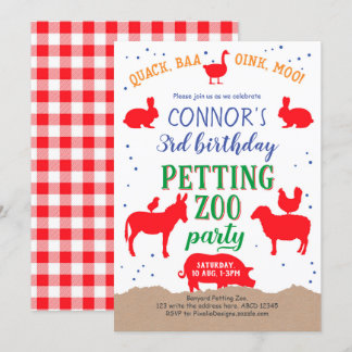 Invitation Zoo de mouture, Garçon, Banyard Farm Animal Annive