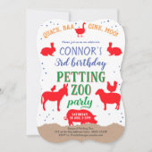 Invitation Zoo de mouture, Garçon, Banyard Farm Animal Annive (Devant)
