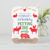 Invitation Zoo de mouture, Garçon, Banyard Farm Animal Annive (Debout devant)