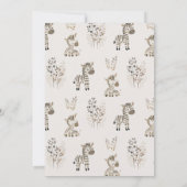 Invitation Zoo Nursery Animaux Fille Baby shower (Dos)