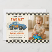 Invitation Zoom Zoom Deux Anniversaire Rapide (Devant)