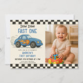 Invitation Zoom Zoom Rapide un anniversaire (Devant)