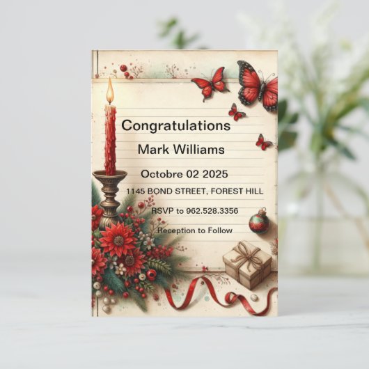 InvitationElégante conception de Faire-part de mar (Debout devant)