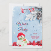 InvitationMinimalist Winterful Party Invitation Kaart (Voorkant)