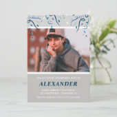 Invitations 14e anniversaire garçon Confetti Photo (Debout devant)