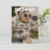 Invitations 1er anniversaire Girl Magazine Couvert (Debout devant)