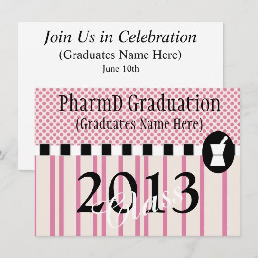 Invitations 2013 d'obtention du diplôme de (Devant / Derrière)