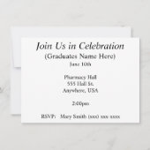 Invitations 2013 d'obtention du diplôme de (Dos)