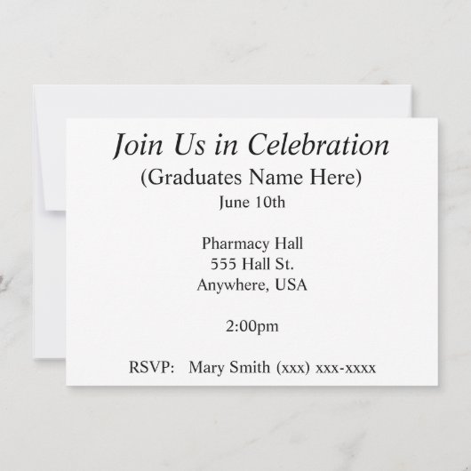 Invitations 2013 d'obtention du diplôme de (Dos)