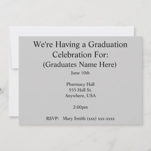 Invitations 2014 d'obtention du diplôme de (Dos)